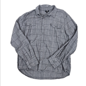 PAIGE Plaid Long Sleeve Shirt Casual Grey Size Extra Large